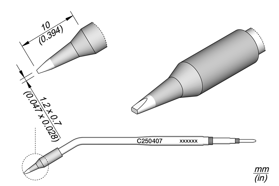 C250407 - Chisel Cartridge 1.2 x 0.7